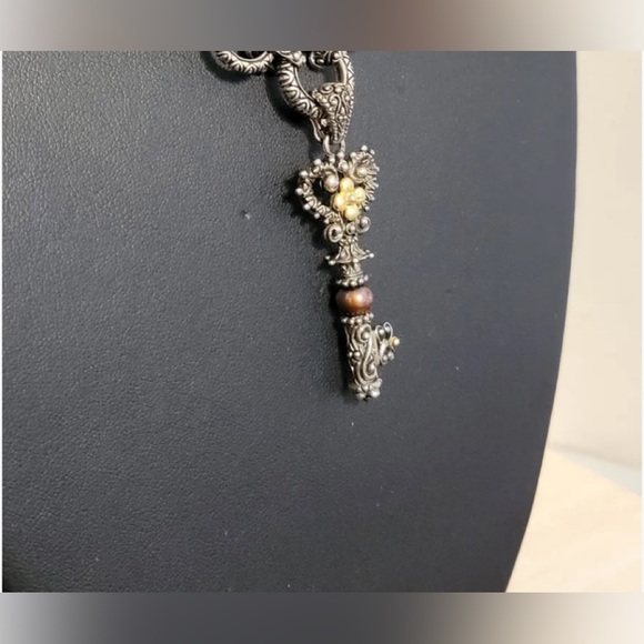 Barbara Bixby 18kt and Sterling Chocolate Pearl Key Enhancer Necklace - Picture 5 of 16